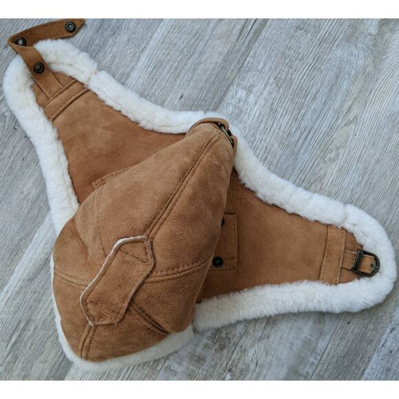 LN Esty's luka pelli leather wool Polish trapper aviator bomber hat. 22inch/7/m - Picture 5 of 11